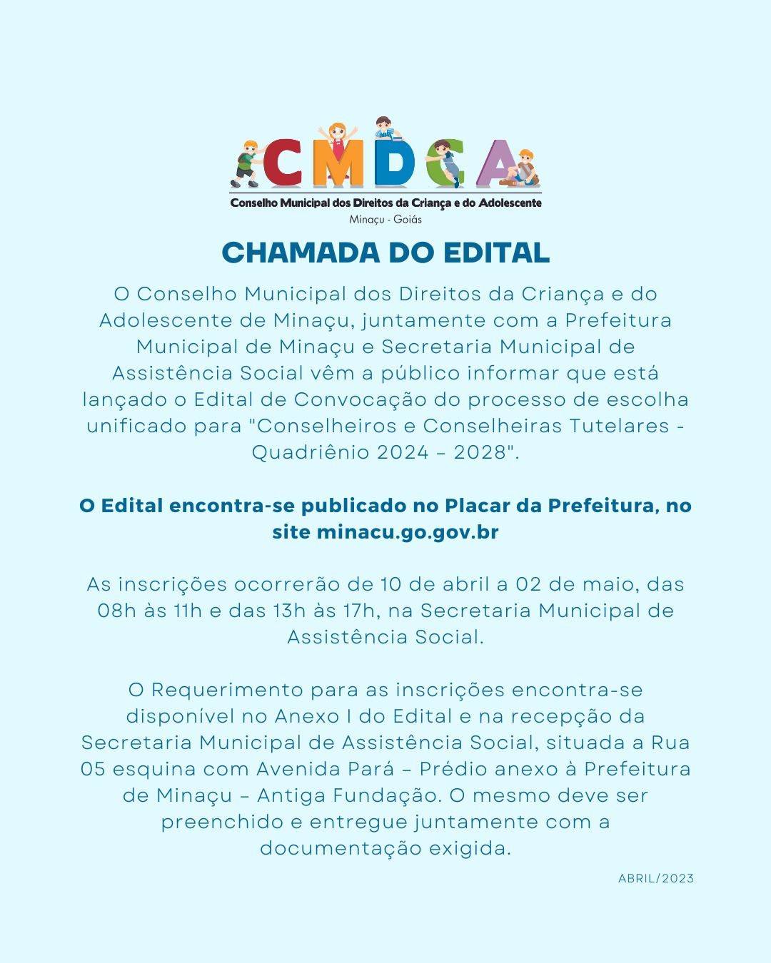 CHAMADA DO EDITAL